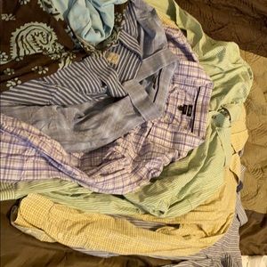 Long sleeve button up shirts.